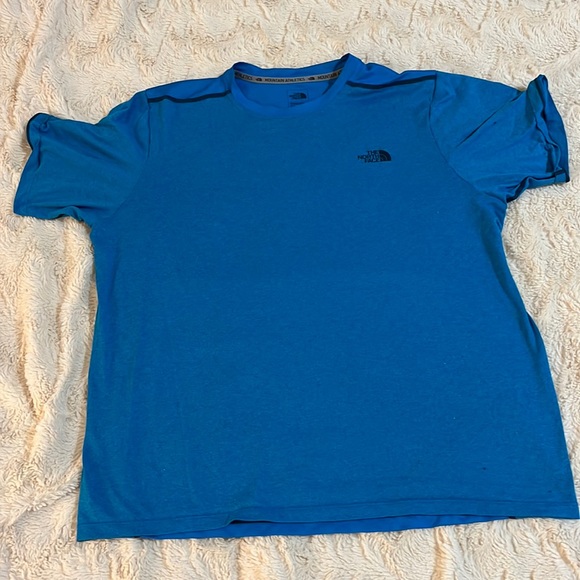 THE NORTH FACE MEN’S Mountain Athletic SHIRT FLASHDRY BLUE SHORT SLEEVE Size L/G - Picture 1 of 8